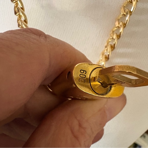 Authentic Louis Vuitton brass lock and key with 2 non-LV chains - Picture 14 of 14